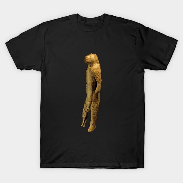 Lion Man Prehistoric Ivory Sculpture Statue Hohlenstein T-Shirt by RetroGeek